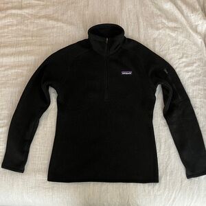 Patagonia Women's Better Sweater 1/4 Zip Pullover Black Small EUC